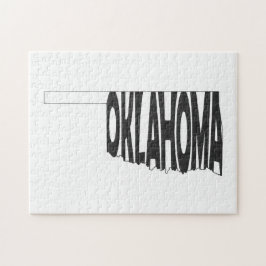 Quebra-cabeça Nome do Estado de Oklahoma Word Art Black
