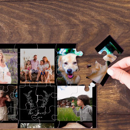 Quebra-cabeça Nome do monograma de colagem de fotografias da fam