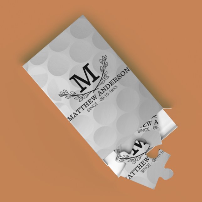 Quebra-cabeça Nome do Padrão de Bola de Golfe Personalizada Mono (Criador carregado)