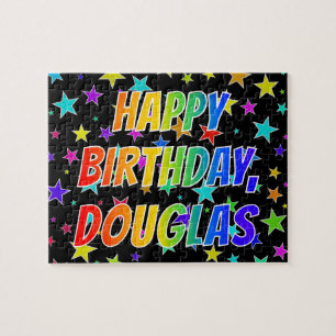 Quebra-cabeça Nome "DOUGLAS", Diversão "FELIZ ANIVERSÁRIO"