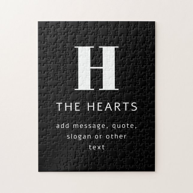 Quebra-cabeça Nome e Mensagem do Monograma Moderno Editável | Pr (Vertical)