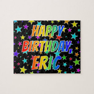 Quebra-cabeça Nome "ERIC", Diversão "FELIZ ANIVERSÁRIO"
