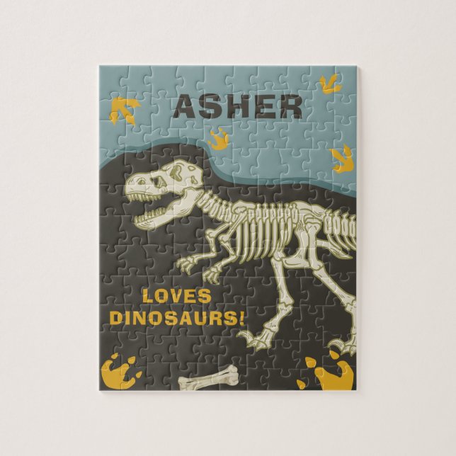 Quebra-cabeça Nome Fóssil do Dinossaur (Vertical)