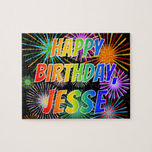 Quebra-cabeça Nome "JESSE", Diversão "FELIZ ANIVERSÁRIO"