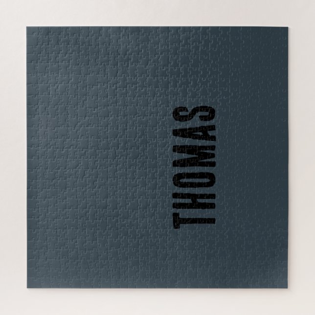 Quebra-cabeça Nome Mínimo Personalizado da Cinza de Carvão (Vertical)