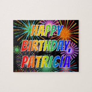 Quebra-cabeça Nome "PATRICIA", Diversão "FELIZ ANIVERSÁRIO"