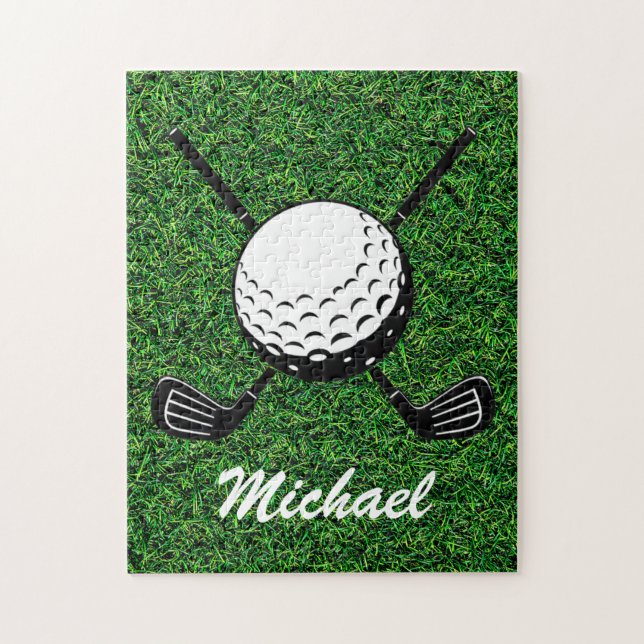 Quebra-cabeça Nome personalizado Bola de golfe Golfer Golfing (Vertical)