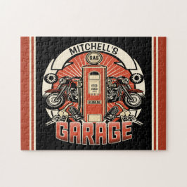 Quebra-cabeça Nome Personalizado Colagem de Bomba de Gás Retrosp