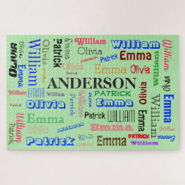 Quebra-cabeça Nome Personalizado da Família Personalizada da Nuv