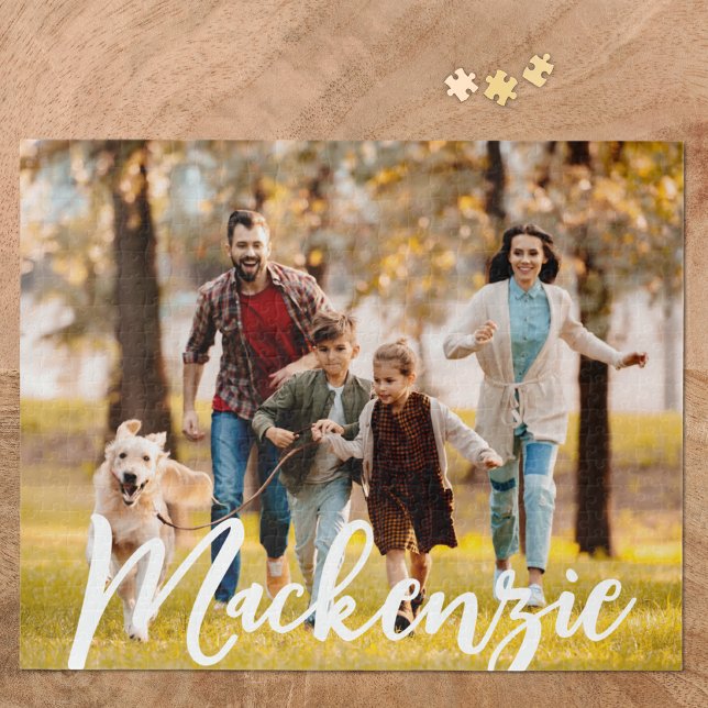 Quebra-cabeça Nome Personalizado de Foto Moderna (Criador carregado)