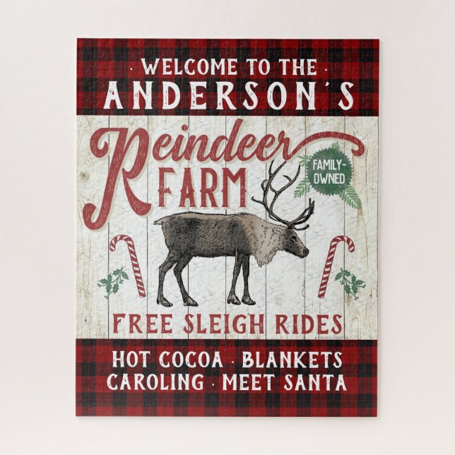 Quebra-cabeça Nome Personalizado Do Farmhouse Da Fazenda Rustic  (Vertical)