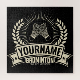 Quebra-cabeça Nome Personalizado do Jogador de Badminton Racquet