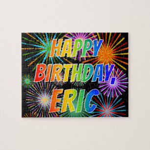 Quebra-cabeça Nome próprio "ERIC", Diversão "FELIZ ANIVERSÁRIO"