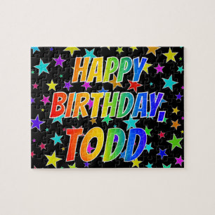 Quebra-cabeça Nome "TODD", "FELIZ ANIVERSÁRIO"