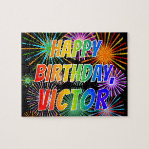 Quebra-cabeça Nome "VICTOR", Diversão "FELIZ ANIVERSÁRIO"