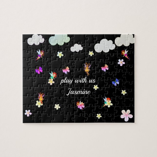 Quebra-cabeça Nomes Personalizados - Fadas de Meninas (Horizontal)