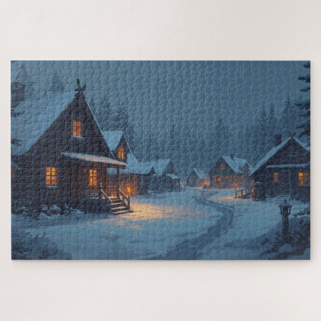 Quebra-cabeça Nordic Winter Village Jigsaw Puzzle (Horizontal)