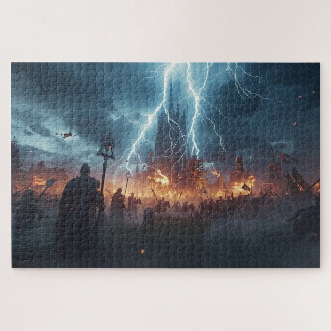 Quebra-cabeça Norse Mythology Battle Scene Jigsaw Puzzle (Horizontal)