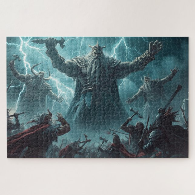 Quebra-cabeça Norse Mythology Battle Scene Jigsaw Puzzle (Horizontal)