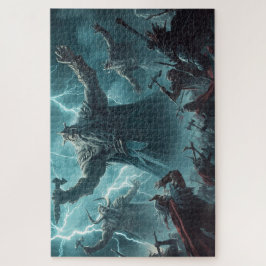 Quebra-cabeça Norse Mythology Battle Scene Jigsaw Puzzle