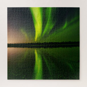 Quebra-cabeça Norte Aurora Borealis ilumina a Islândia Jigserra