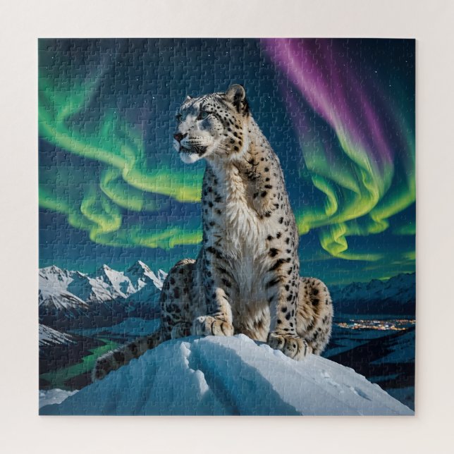 Quebra-cabeça “Northern Sky Wanderer” – Snow Leopard Portrait (Vertical)