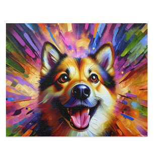 Quebra-cabeça Norwegian Buhund: Wheaten Buhund Estilo de Arte Ac
