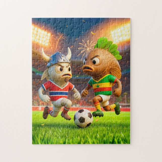 Quebra-cabeça Norwegian cod versus Senegal thieboudienne fish so (Vertical)