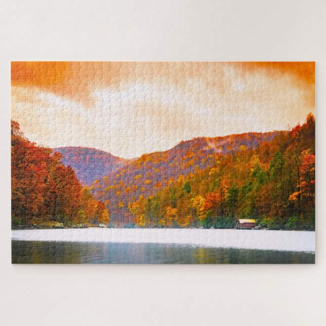 Quebra-cabeça Nós amamos Cheat Lake West Virginia. (Horizontal)