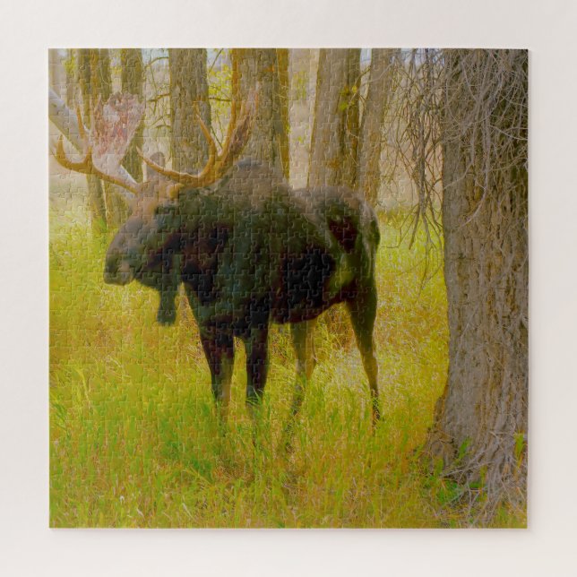 Quebra-cabeça Nós Amamos  Moose Wyoming. (Vertical)