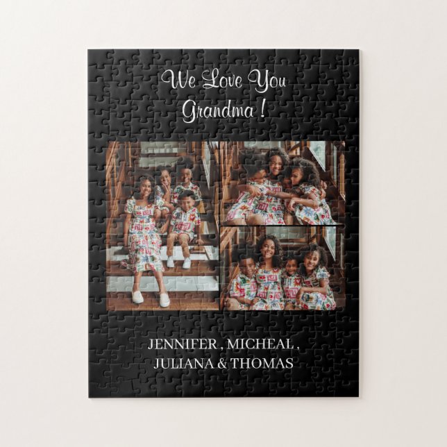 Quebra-cabeça Nós te amamos, vovó... - Escrita de Colagem Person (Vertical)