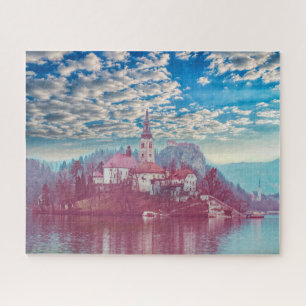Quebra-cabeça Nossa Senhora do Lago Lago Bled Eslovênia 16x20 52