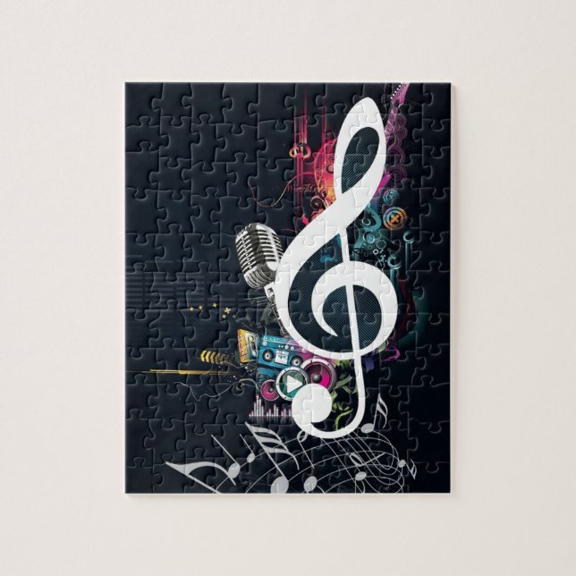 Quebra-cabeça Nota e microfone abstratos do Cleft (Vertical)