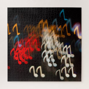 Quebra-cabeça Notas de abstrato musical: luzes de fundo