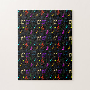 Quebra-cabeça Notas Musicais Coloridas Músico Arte de Nota Music