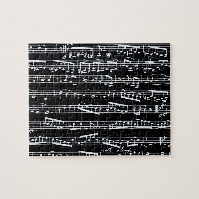 Quebra-cabeça Notas preto e branco da música (Horizontal)