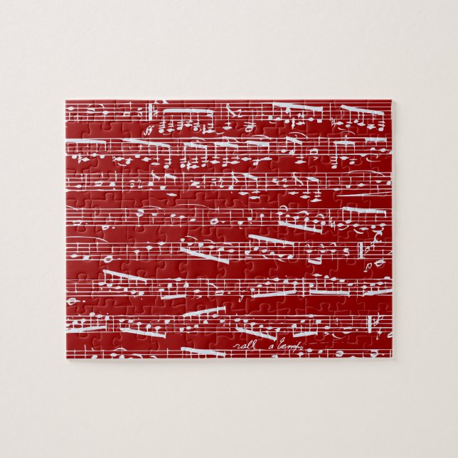 Quebra-cabeça Notas vermelhas da música (Horizontal)