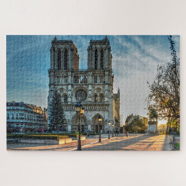 Quebra-cabeça Notre Dame Cathedral Paris Christmas 20" x 30" (Horizontal)