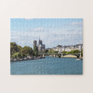 Quebra-cabeça Notre Dame de Paris e Seine River - França
