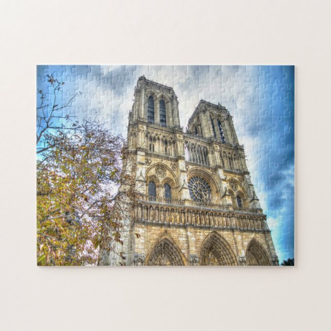 Quebra-cabeça Notre Dame Paris. (Horizontal)