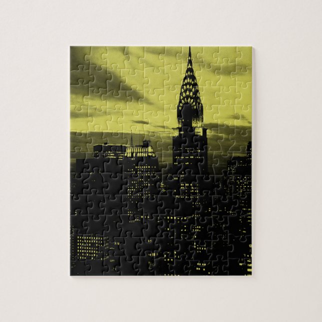 Quebra-cabeça Nova Iorque amarelo pontilhado preto (Vertical)
