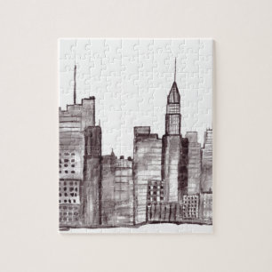 Quebra-cabeça Nova Iorque aquarela de Manhattan