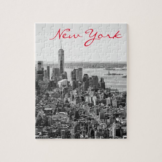 Quebra-cabeça Nova Iorque branco preto Manhattan (Vertical)