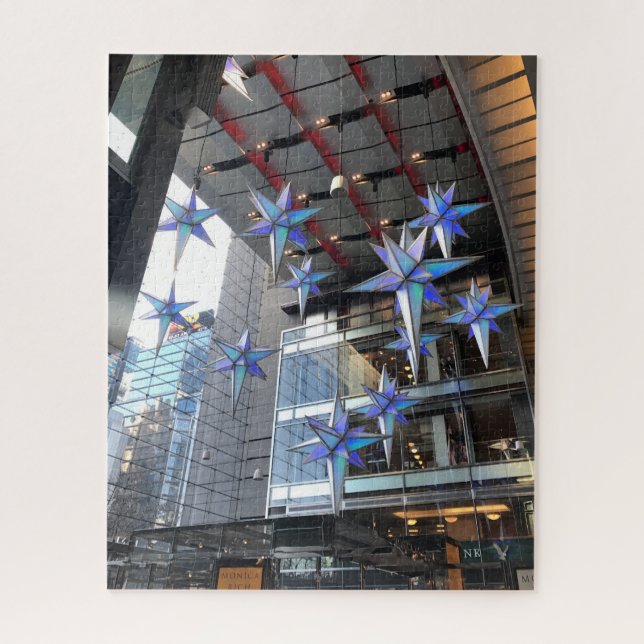 Quebra-cabeça Nova Iorque Columbus Circular Estrelas de Natal NY (Vertical)