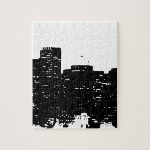 Quebra-cabeça Nova Iorque de Pop de arte branco preto