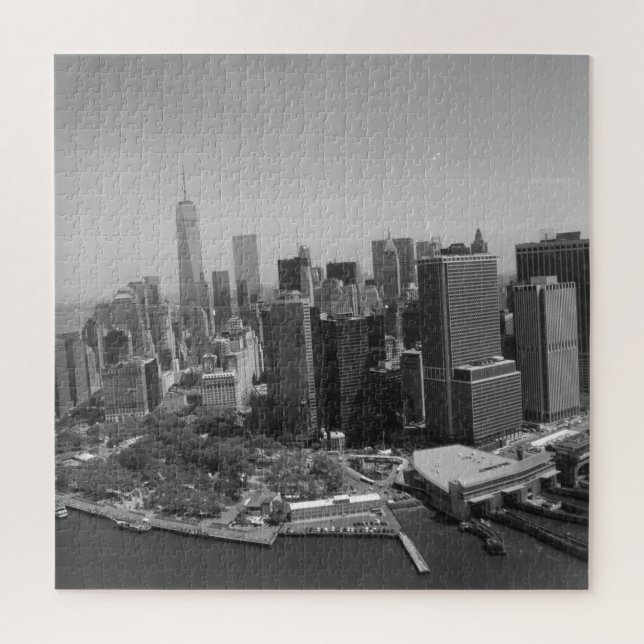 Quebra-cabeça Nova Iorque Manhattan Skyscrappers Black White (Vertical)
