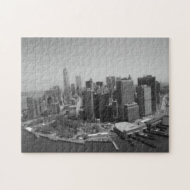 Quebra-cabeça Nova Iorque Manhattan Skyscrappers Black White (Horizontal)