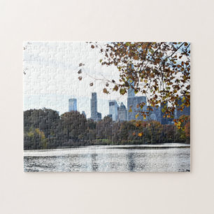 Quebra-cabeça Nova Iorque Skyline Central Park Lake NYC Foto