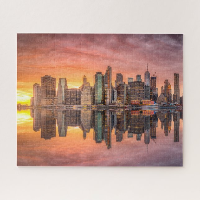 Quebra-cabeça Nova Iorque Skyline Sunset Viagem (Horizontal)