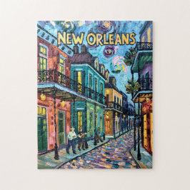 Quebra-cabeça Nova Orleans Quarteirão Francês Van Gogh Estilo Vi